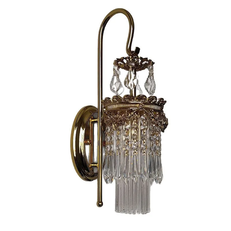 

French living room TV background wall Light European bedroom Bedside aisle Stairs Wiring Lighting Crystal