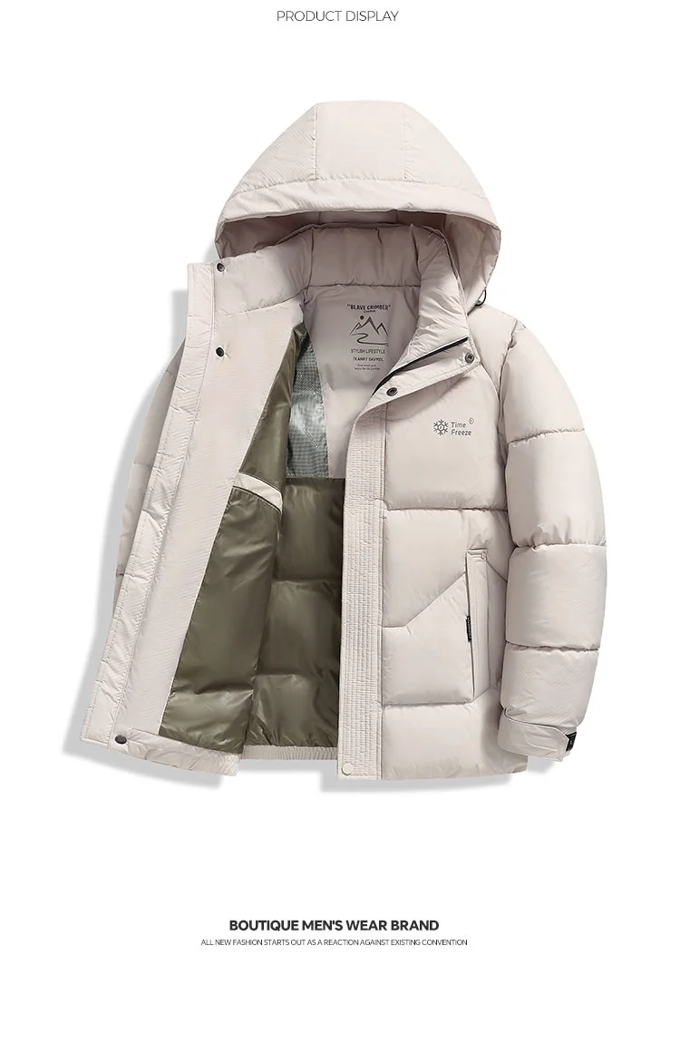New Windproof Thickening Men Tops Outdoors Loose Versatile Comfort Keep Warm Coats Winter Fashion Casual Solid Hooded Parka Men