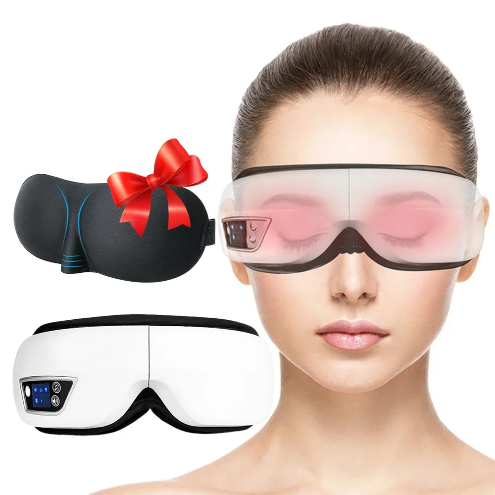 

Eye Massager 6D Smart Airbag Vibration Eye Care Instrument Hot Compress Bluetooth Eye Massage Glasses Fatigue Pouch & Wrinkle