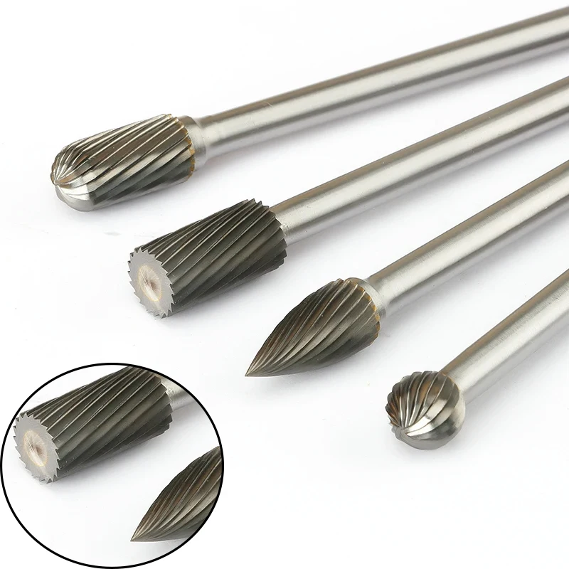 

150mm Length 1Pcs Tungsten Carbide Rotary Files Cylindrical Round Sharp Type 6mm 8mm 10mm Woodworking Metal Milling Cutter