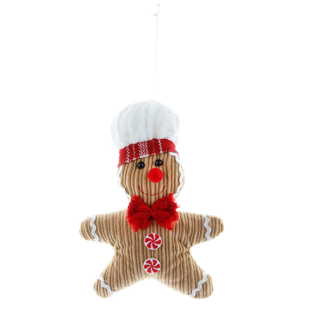 Gingerbread-Man Christmas Ornaments Plush Gingerbread-Man Doll Hanging Pendant For Christmas Tree Hanging Decorations