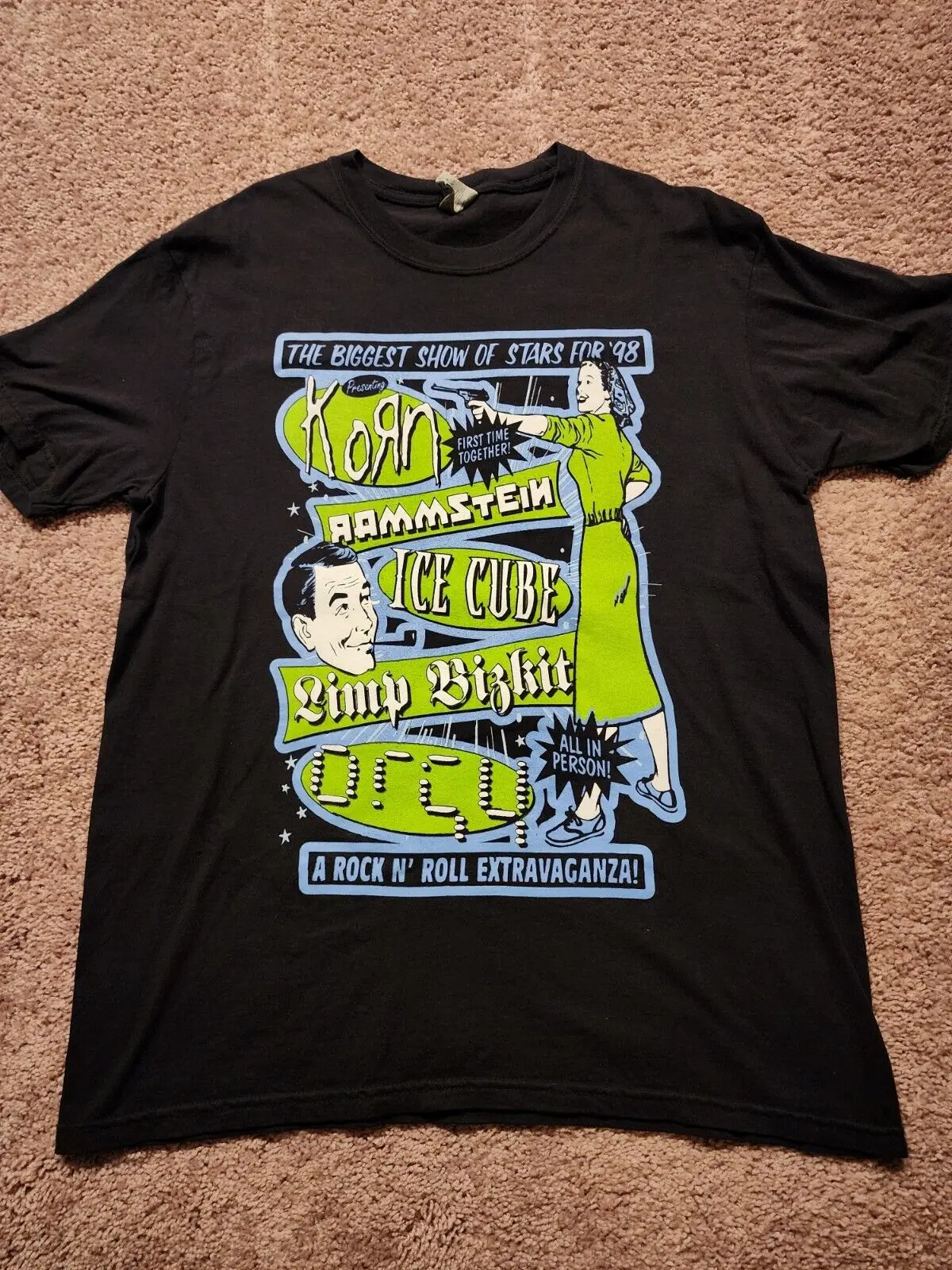 Семейные ценности Tour 98 Limp Bizkit/рубашка Korn комфортные цвета большого размера