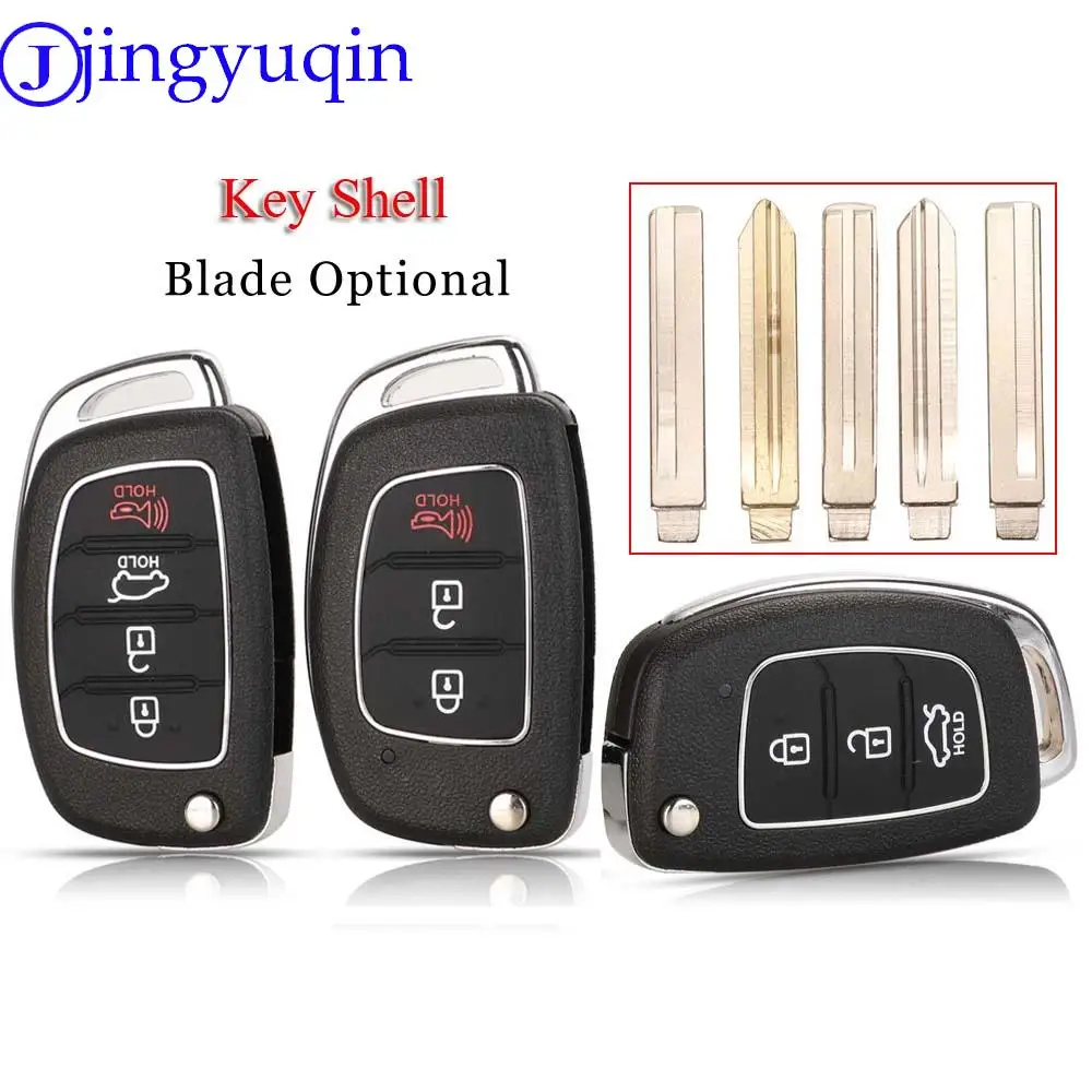 jingyuqin 3 Button Car Key Shell Hy20 Remote Key Uncut Blade Fob Shell For Hyundai Hb20 Ix35 Ix45 Elantra Santa Fe New Verna