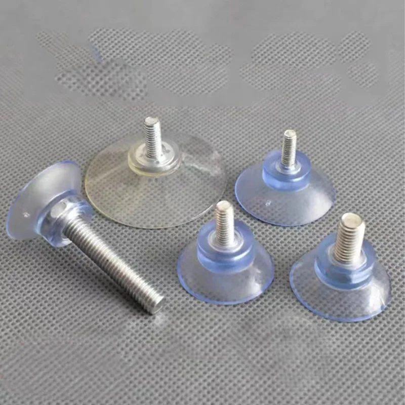 M6/M8 Transparent Suction Cup PVC Adjustable Feet Suckers Turn Screw Anti Slip Furniture Leveling Feet Pad view 5