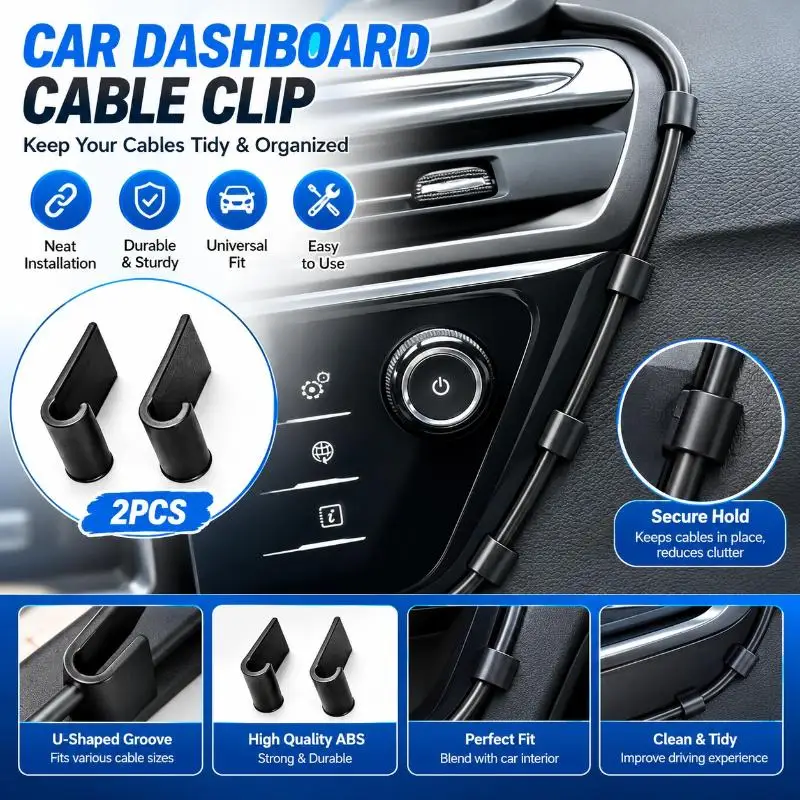 24Pcs/Set Car Cable Clips, 3.4mm Wire Organizer, Stable Cord Holder For Dash Cam & Phone Cables, Easy‑Install Car Accessory
