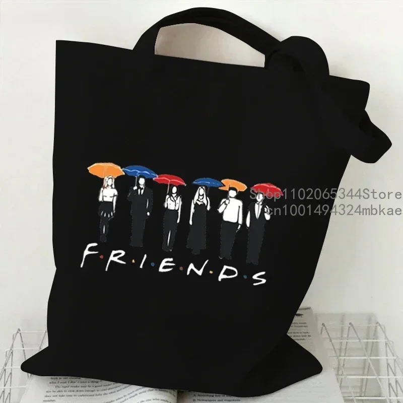 Central perk bolsas gráficas para mulheres amigos programa de tv lona sacola moda bolsa de ombro para mulheres amigos tv mostrar impressão saco