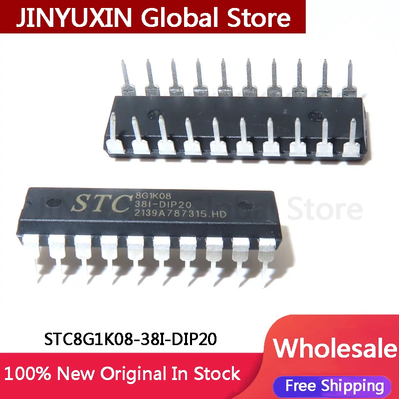 5-20Pcs STC8G1K08-38I-DIP20 STC8G1K08 38I 8G1K08 DIP-20 IC Chip In Stock Wholesale
