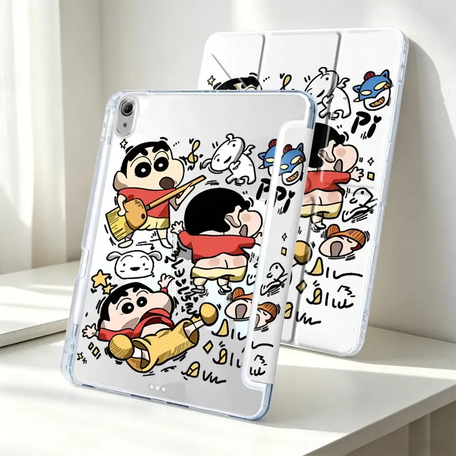 Daily Shins-chans With Pen Slot Cover Tablet Case For Samsung Galaxy Tab A8 S10 Lite A11 A9 Plus S7 FE S8 S9 Plus