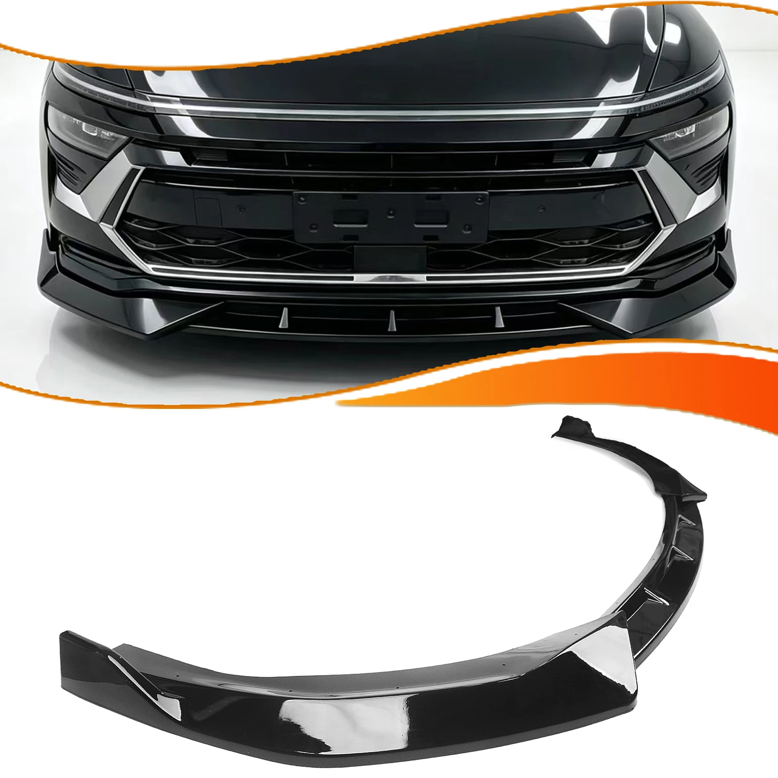 3Piece of Car Front Bumper Spoiler Lip Lower Splitter Guard For Hyundai Sonata 2024-2026 Standard Version
