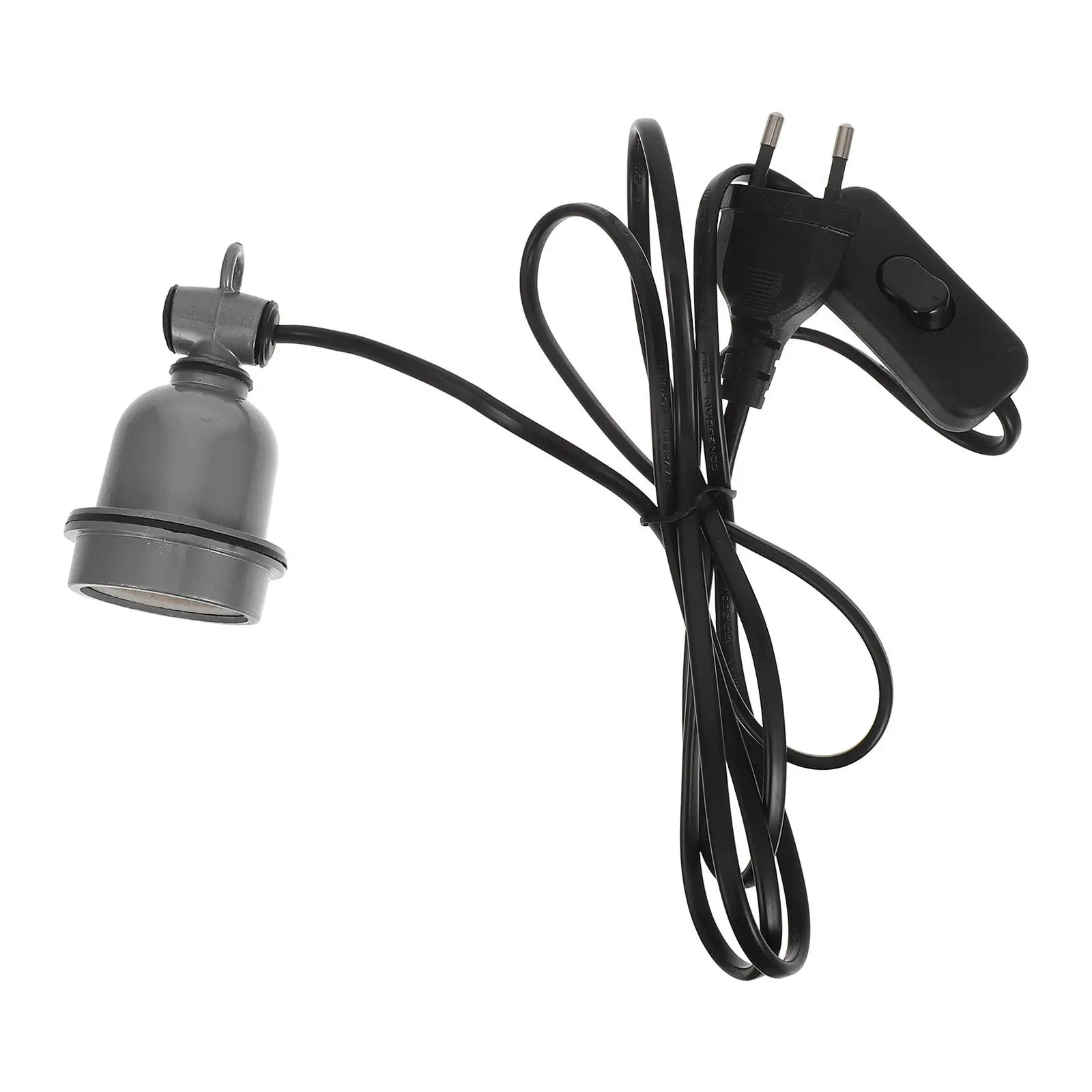 E27 Ceramic Heat Lamp Holder Switch Hanging Socket Adapter Reptile Light Fixture Reptile Heat Lamp Holder Eu Plug Compatible
