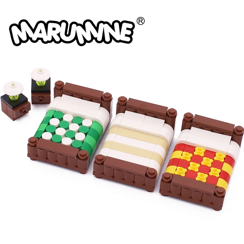 Marumine DIY House MOC Bricks Set Toys And Hobbie Bedroom Model Stacking Blocks Building Classic Children for 6 Years Old and Up