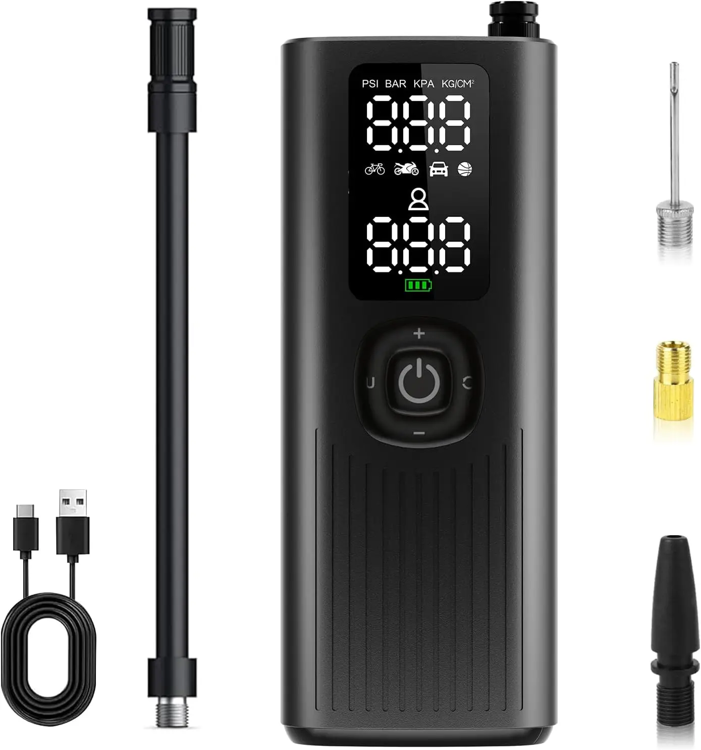 

Portable Tire Inflator, Cordless Air Pump up to 150PSI with LED Digital Gauge for Car, Motorcycle, Bike, Basketball