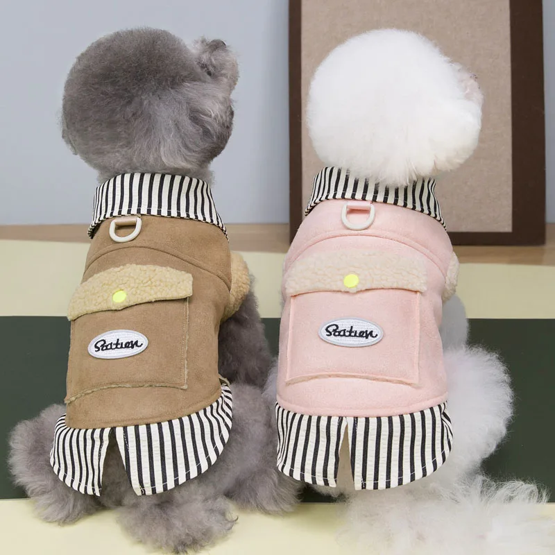 

Pink Brown Dog Clothes Winter Warm Coat Jacket For Small Dogs Dachshund Yorks Pocket Clothing Puppy Jackets Apparels For Dog XXL