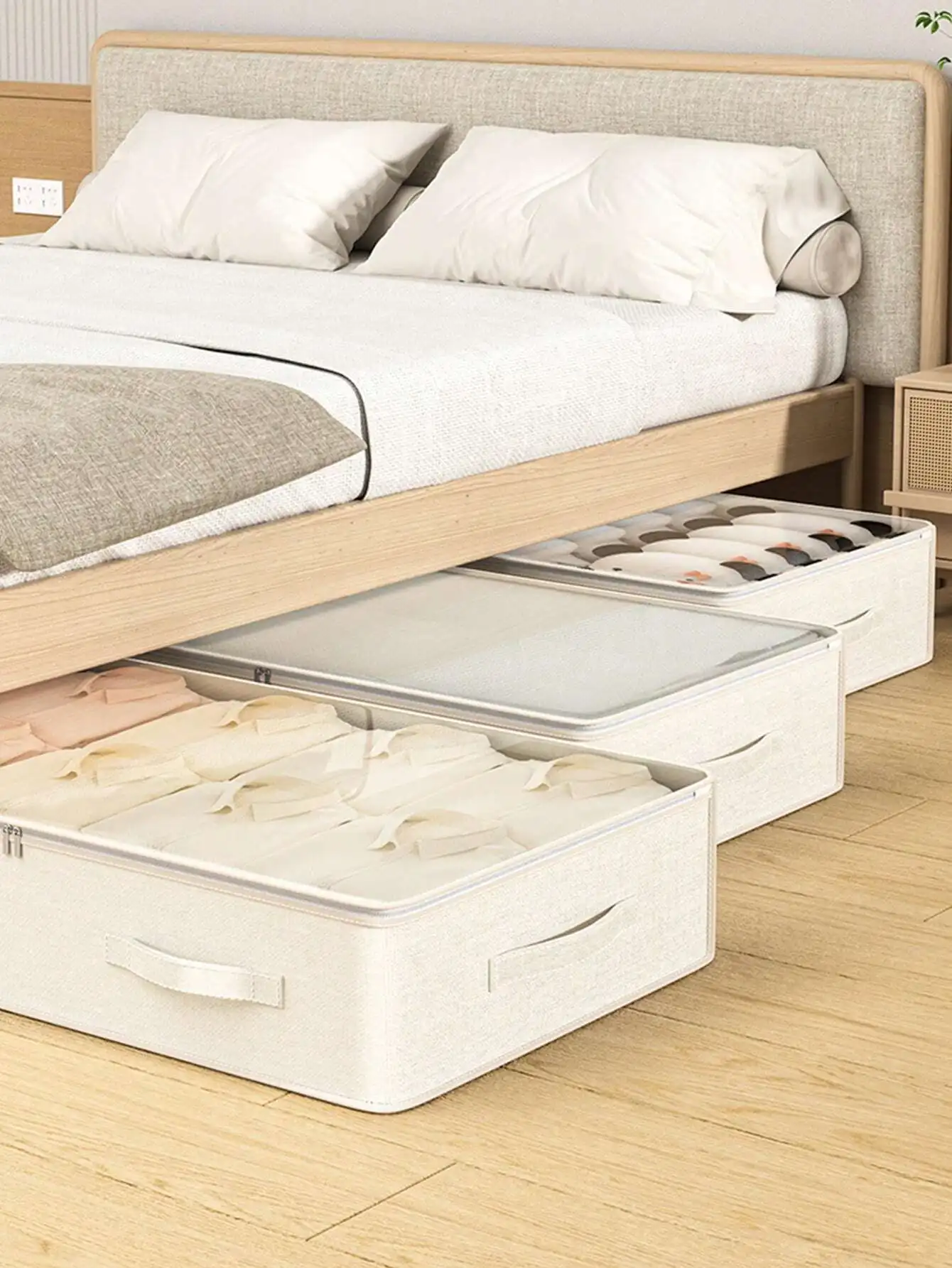 

1PC Visual Window Under Bed Box Under Bed Tail Drawer Type Bag Household Flat Cabinet Box Tool