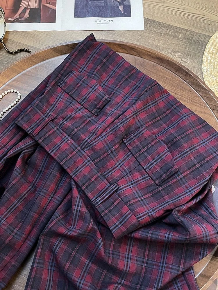 Pantaloni da pavimento a gamba dritta a vita alta alla moda per ragazza piccante in stile americano di inizio autunno Y2K pantaloni casual per ragazza piccante retrò emo