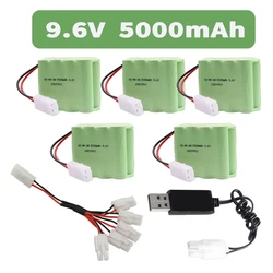 9.6V 5000mah Rechargeable Battery with Charger For Rc toys Cars Tanks Robots Gun toys accessories NiMH 8*AA 9.6v Batteries Pack