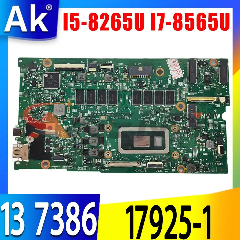 For DELL Inspiron 7386 Laptop Motherboard 17925-1 I5-8265U 8G I7-8565U 16G 02CF17 0V86CW 0NDK8H Notebook Mainboard Tested