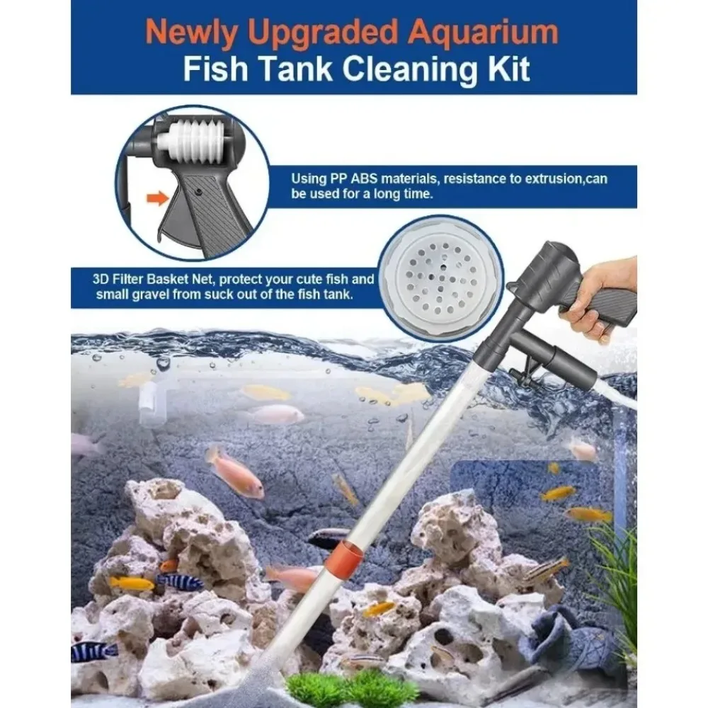 Aquarium Gravel Cleaner Fish Tank Vacuum Cleaner Tools Aquarium Water Changer Brush Tool for Fish Tank Clean Gravel Sand Washing