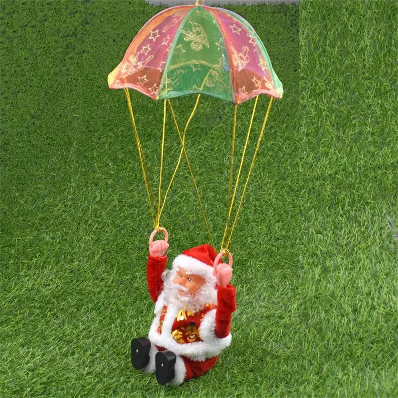 Santa Claus Parachute Santa Claus Decoration Santa Claus Doll Toy Parachute Santa For Christmas Tree Electric Musical Santa