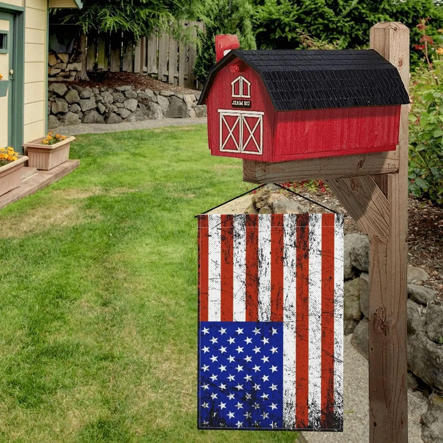 رأسا على عقب العلم الأمريكي مضحك حديقة العلم الموسمية ساحة المنزل الديكور في الهواء الطلق منزل ساحة الحديقة ديكور عطلة حديقة ساحة VVJ #5