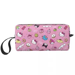 Hello Kitty Kuromi My Melody Cosmetic Bag for Women Makeup Bags Cartoon Travel Waterproof Toiletry Bag Organizer Storage Bag