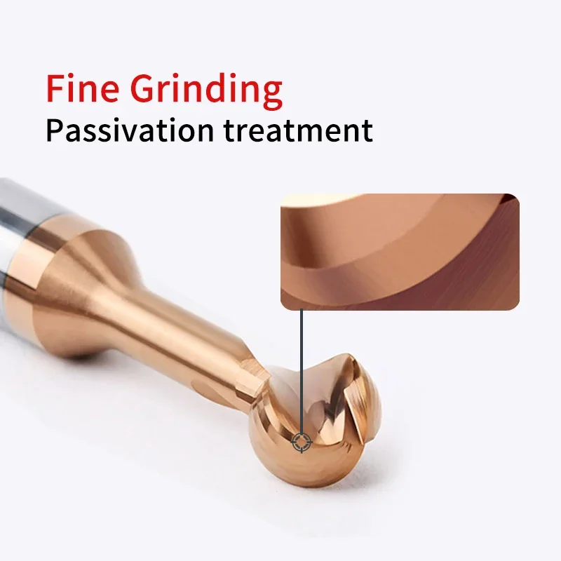 Chowmaster Tungsten Coated Lollipop Ball Cutter Alloy Arch Ball End Milling Cutter Forming Milling Cutter Ball R0.5-R10mm