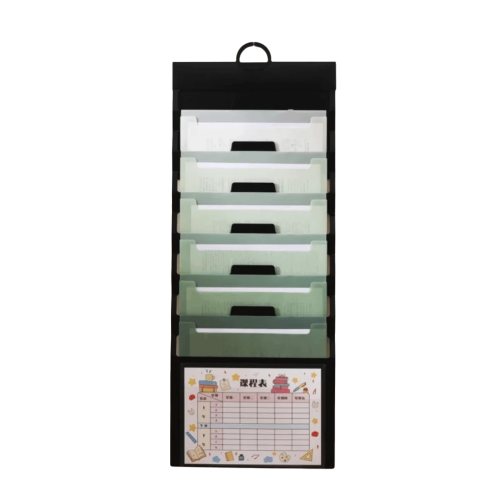 

Portable 6 Pockets Hanging File Folders Wall Mounted Large Capacity File Organizer Multi-color File Storage Bag Newspaper