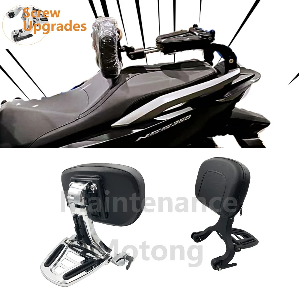 For Honda Forza 350 Motorcycle Accessories Movable Sissy Bar Multi-Purpose Driver Passenger Backrest with Folding Luggage Rack