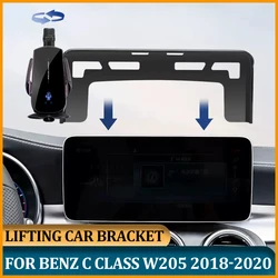 Lifting Navigation Screen Phone Bracket For Mercedes Benz C Class W205 2018 Phone Holder Stand For Benz C Class W205 2019 2020