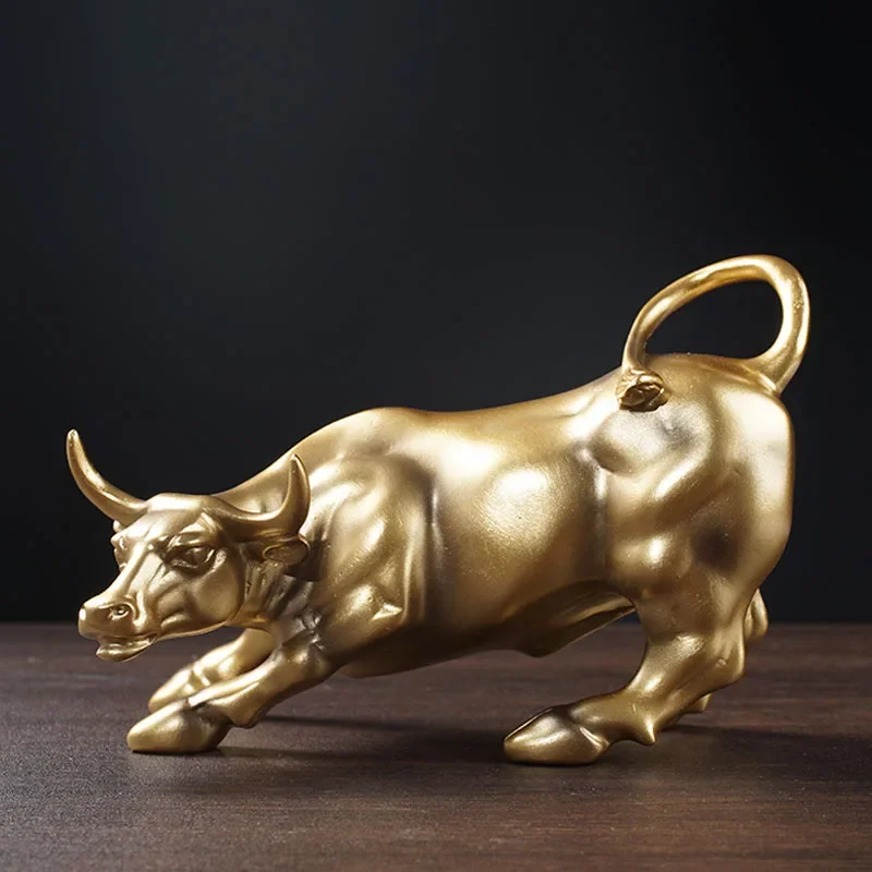 

Vilead Resin Gold Wall Street Bull OX Statue Ornament Office Desk Decorative Living Room Interior Home Decoration Accessories