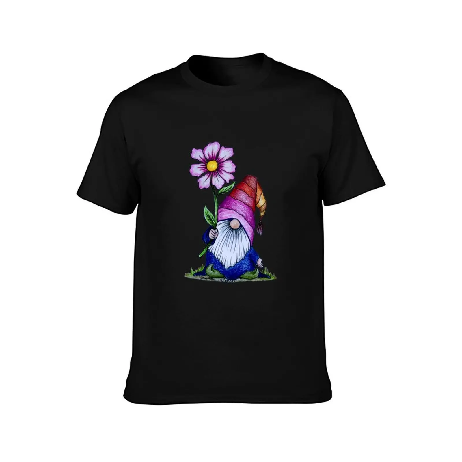 Cosmos flower gnome T-Shirt Novelty Graphic Tee Shirt