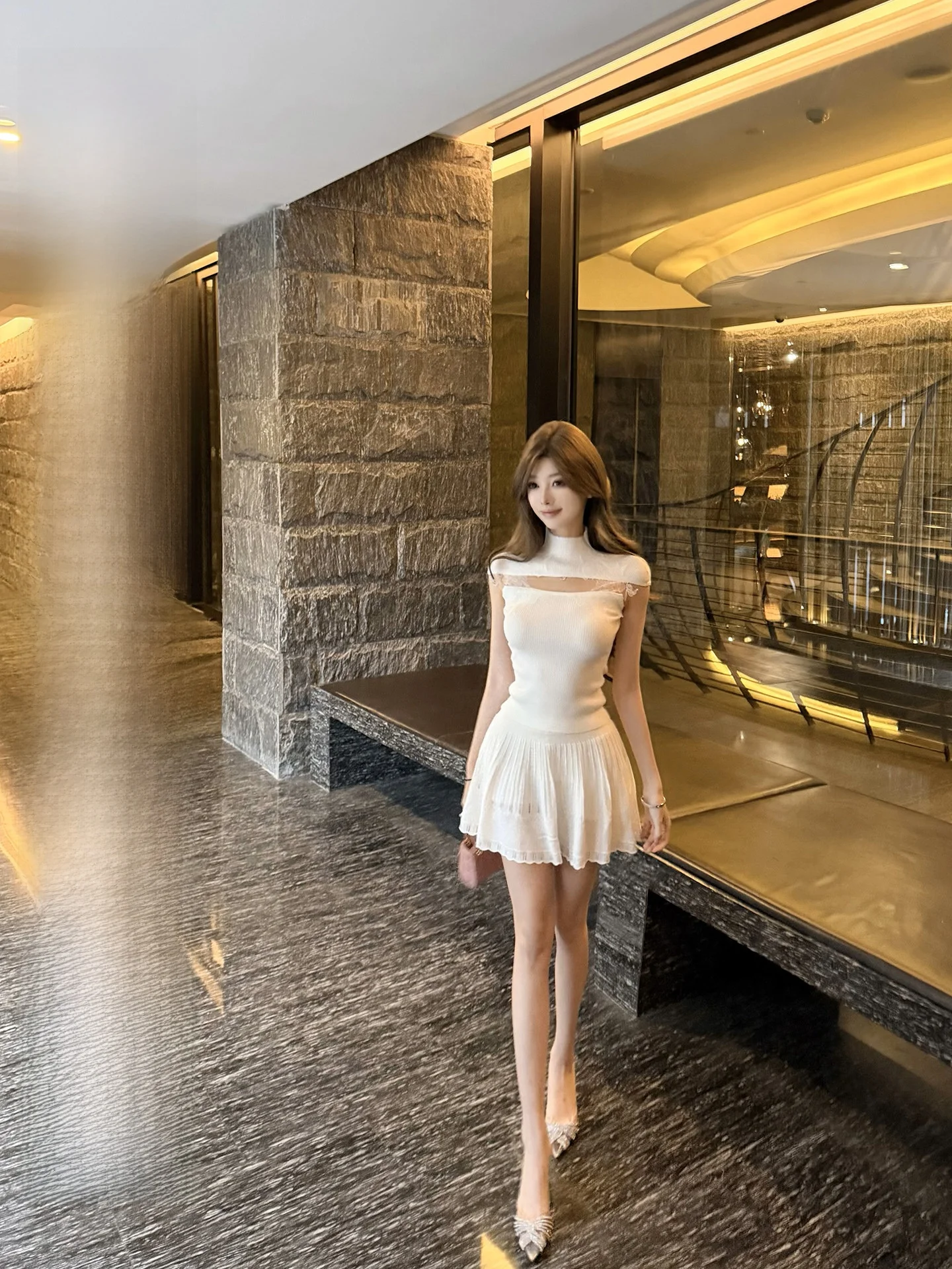 

Женский топ CCZEE весна-лето: кружевной, вязаный, ажурный, с воротником-стойкой, короткий рукав, повседневный, удобный, дышащий, модный