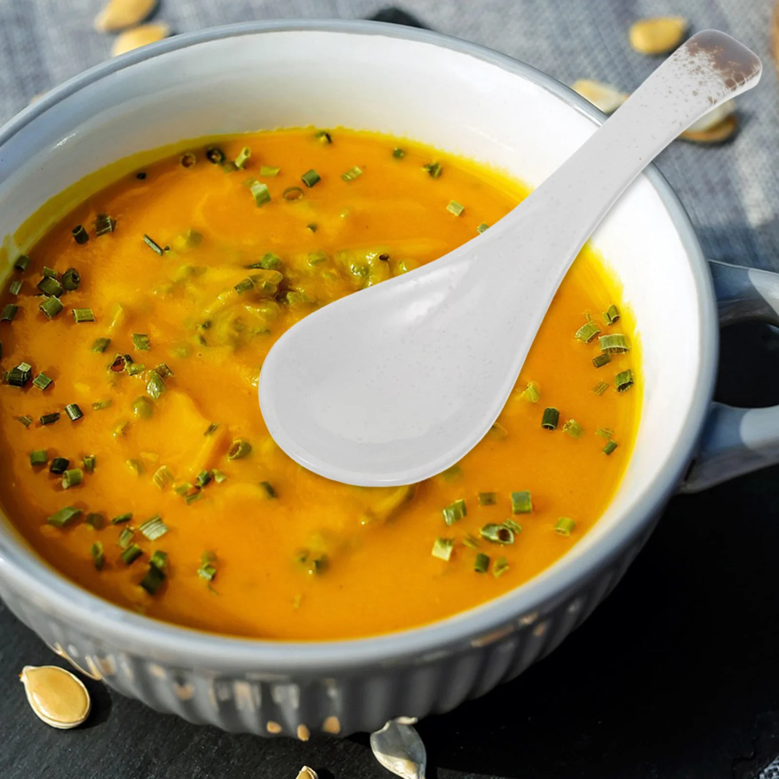 

4Pcs Retro Ceramic Dessert Spoons Vintage Design for Soup Rice Serving Smooth Tableware Tea Spoon Ceramic