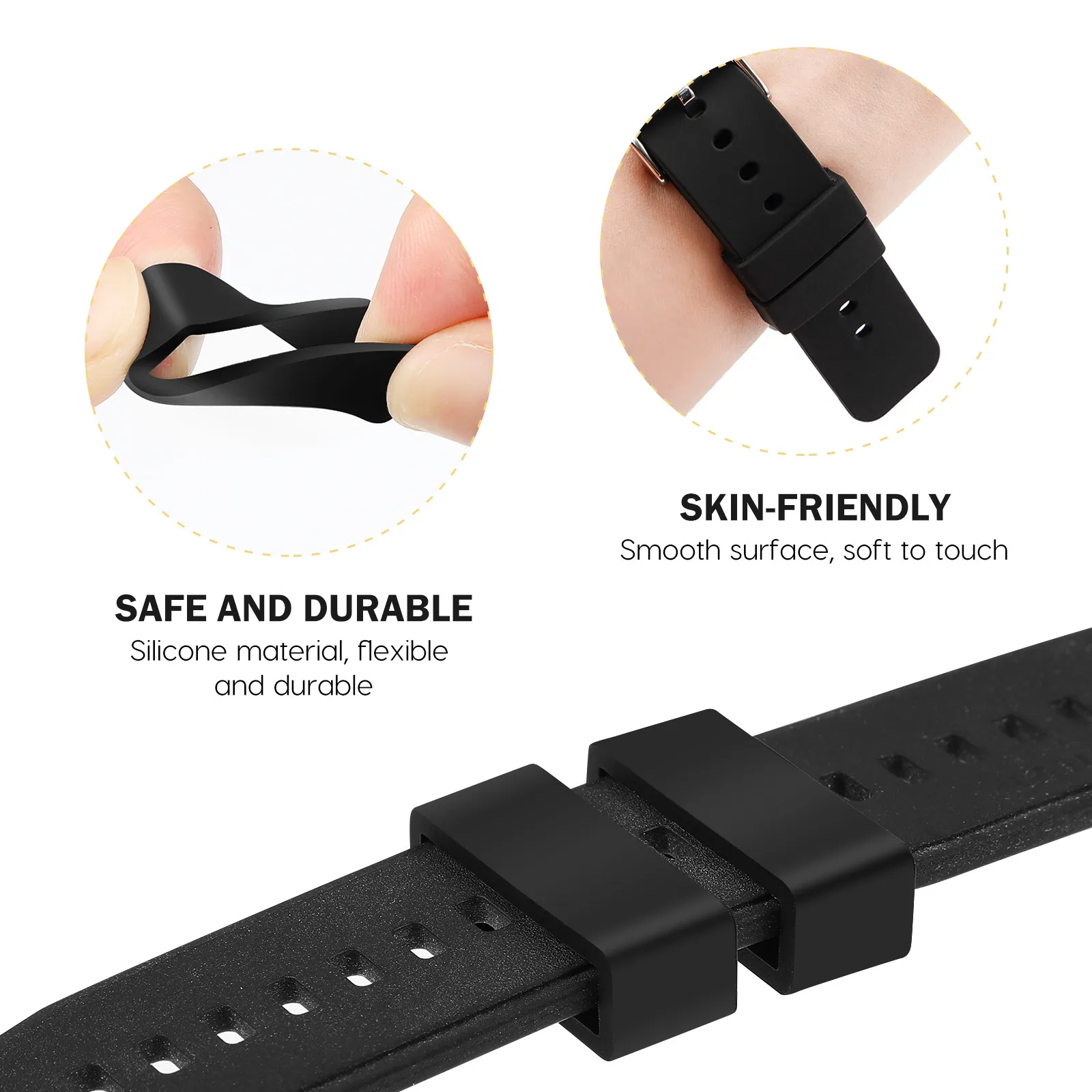 6PCS Silicone Watch Band Loop Keeper Ring 22mm – Easy Install Band Holder for Smartwatches & Analog Watches