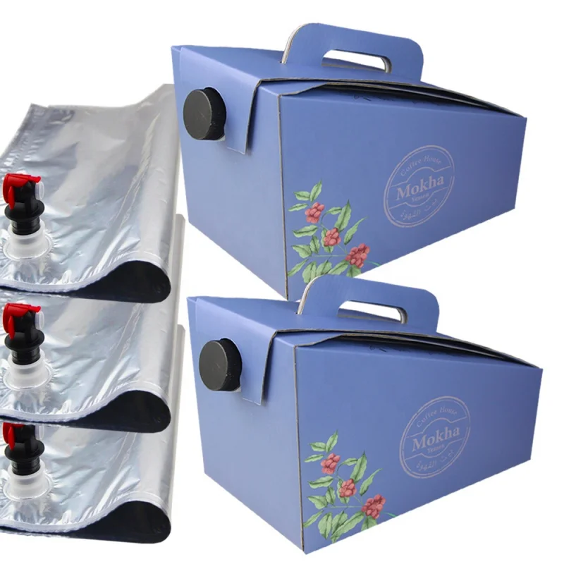 

2025 customized.5l 10 3L aluminum foil cola syrup packaging bag in box dispenser honey storage red wine bag in box dispenser