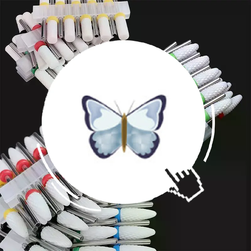 Professional Ceramic Nail Drill Bit Kit 10Pcs Sharp Rotate Burr Milling Cutter Set for Nail Art Manicure Pedicure Salon