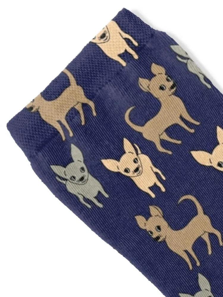 Chihuahua chihuahuas - navy blue Socks retro christmas gifts FASHION warm winter Men's Socks Women's