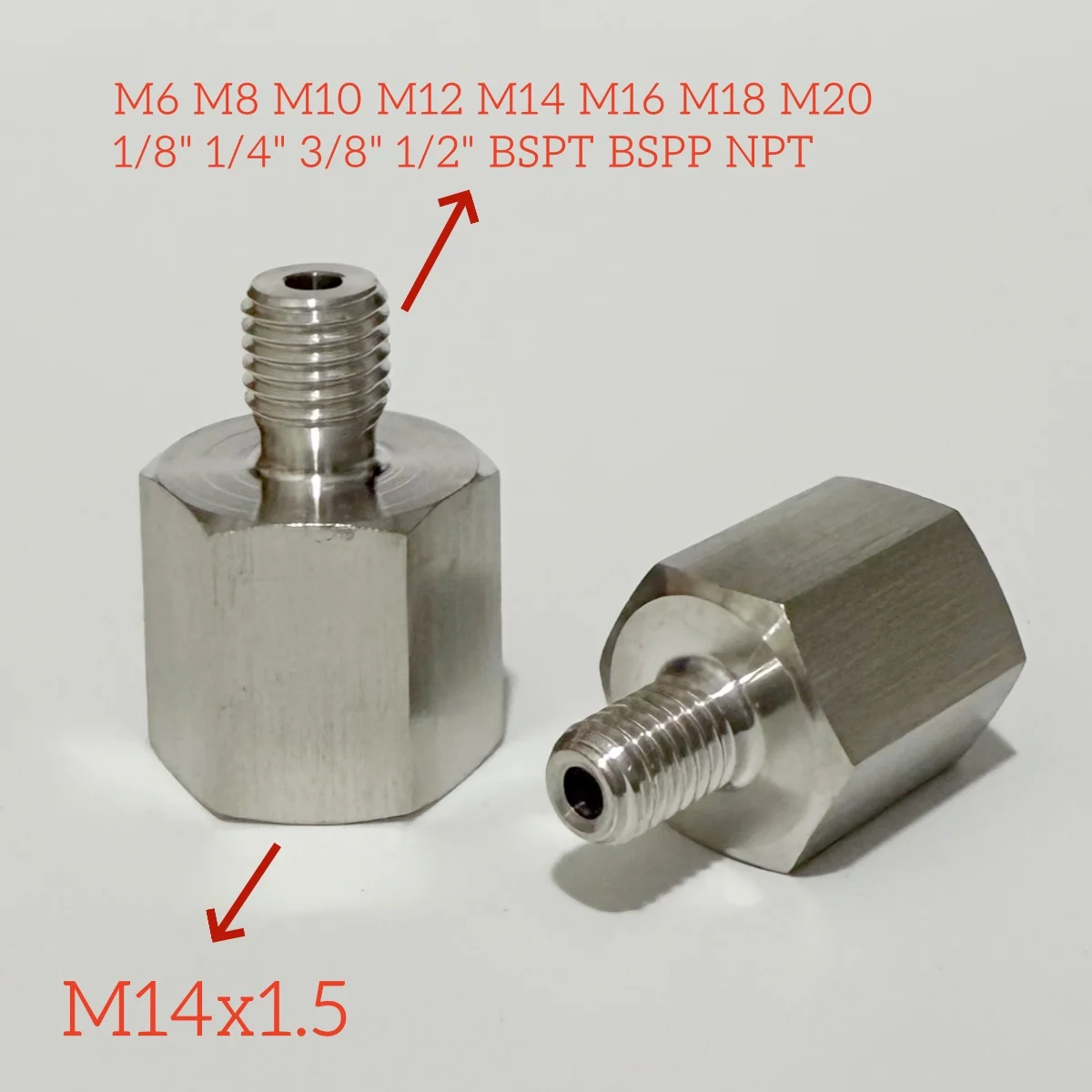 M14x1.5 Metric Female To M6 M8 M16 M20 1/8