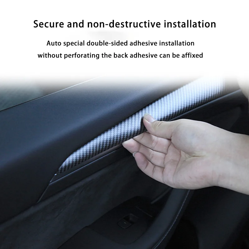 2023 Model Y Interior Door Trim Insert Cover for Tesla Model 3 ABS Auto Side Cover Door Sticker Style Car Interior Decoration