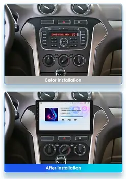 Hizpo 8GB + 128GB 車載智慧系統,適用於 2010-2014 年式福特蒙迪歐,安卓車載收音機,2 DIN 多媒體播放器,支援 CarPlay 和 GPS 導航,立體聲系統 8 最佳銷售 雙DIN福特蒙迪歐 - №3