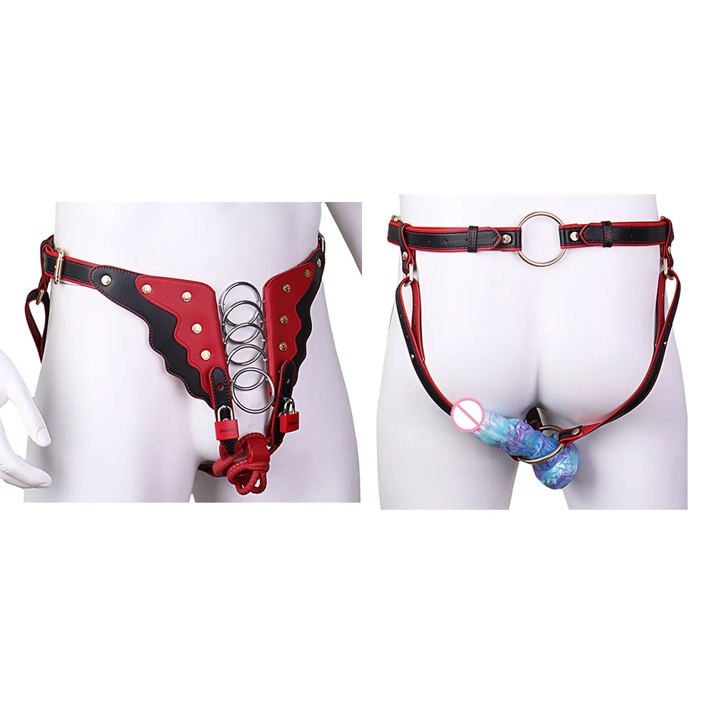 FRKO 2 In 1 Chastity Belt Sissy Male Lock Chastity Cage Anal Cock Rings Erotic Slave Gay Penis Restraint Sex Toys For Men 정조대