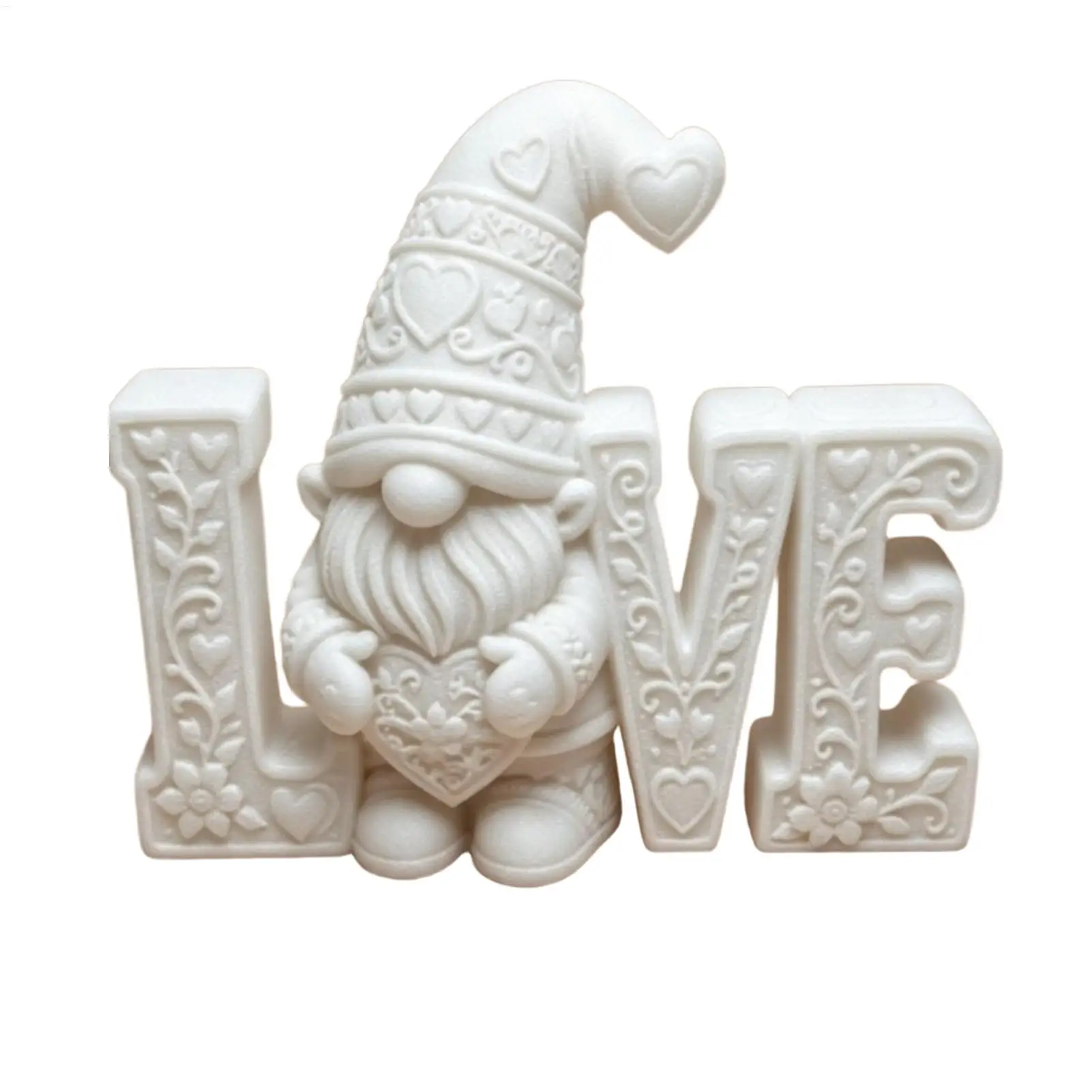 Romantic 3D Printed Gnome Figurine Cute Love Theme Dwarf Tabletop Sculpture Decorative Statue Ornament Day Party Favor for Home