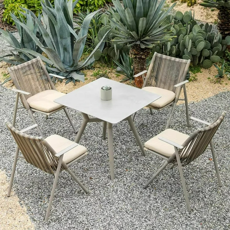 

Outdoor leisure table and chair combination Open-air villa courtyard Outdoor dining table and chair