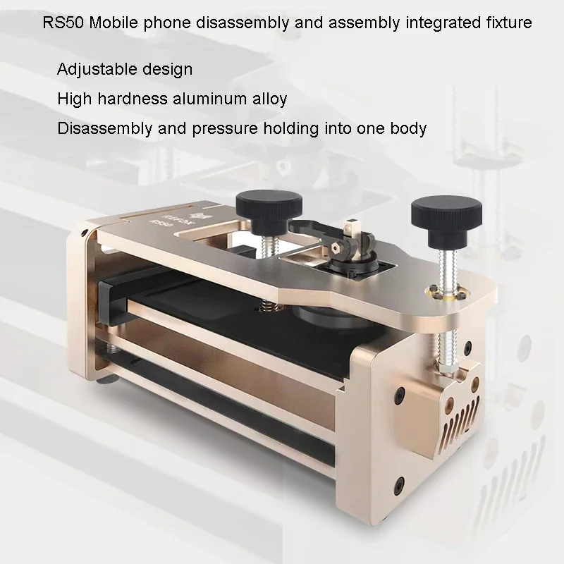 REFOX RS50 Phone Opener Clamp Free Heating 2 in 1 Lcd Screen Rear Cover Separator Pressure-holding Fixture Repair