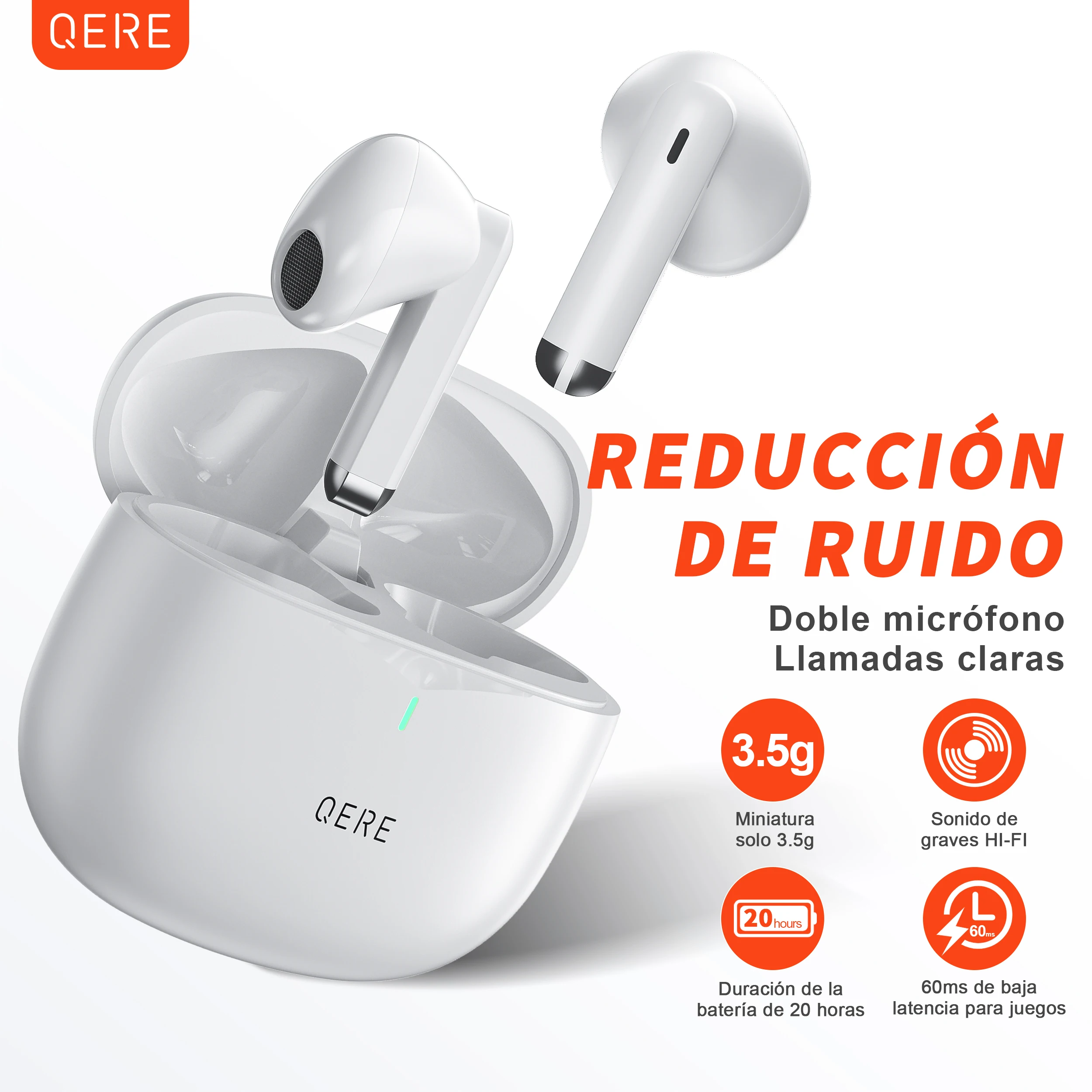 Wireless Earphones,QERE E28,NEW TWS Bluetooth 5.3,HD Microphone,HIFI Headphone,13mm Driver,Low Latency gaming waterproof Earbud