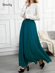 28 Kleuren Candy Kleur Chiffon Lange Rokken voor Dames Y2k Kawaii Elastische Hoge Taille Zwierige Maxi Rokken Saias 2026 Zomer Jupe Femme
