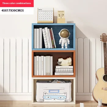빌딩 블록 사각 그리드 책장, 간단한 바닥 스탠딩 DIY 책 선반, 무료 조합 책 보관 캐비닛, 공부 책장