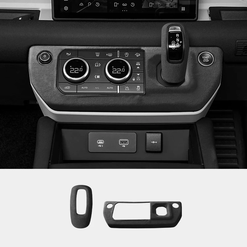 

Made of Alcantara Suede Interior Central Gear Lever Console Lid Sheath Shell Cover For Land Rover DEFENDER 2020-2022 Accessories