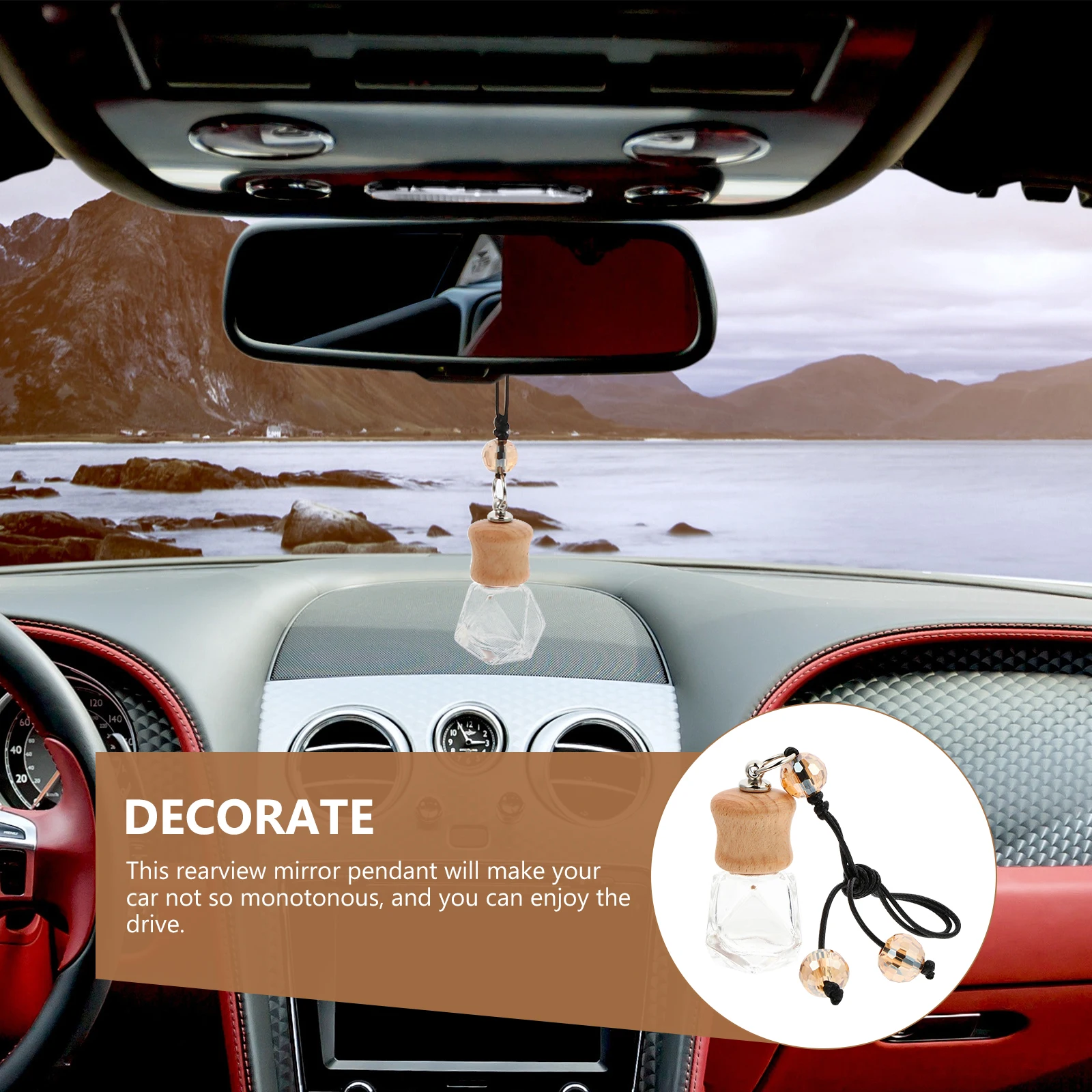 

2pcs Premium Car Perfume Bottle Pendant Fragrance Bottle For Car Interior Decoration Hanging Ornament Auto Accessory Gift