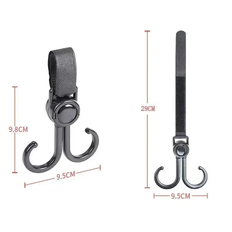Rotatable Double Hooks Baby Stroller Travel Accessories Shopping Prop Multifunctional Portable Plastic Hook Pram Hook